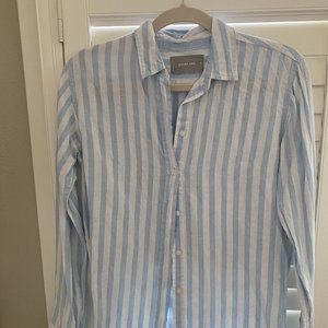 Everlane Striped Linen Button Down, Size 00